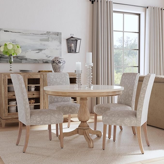 HomePop Scalloped Detail Dining Chair|Upholstered Parsons Dining Chairs - Image 2
