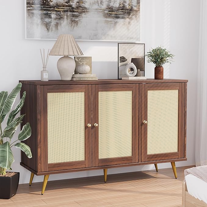 Shintenchi Large Rattan Storage Cabinet, Modern Sideboard Cabinet, Accent Large by Shintenchi