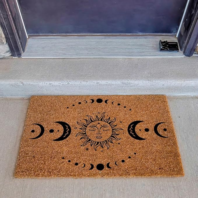 Funny Coir Doormat Sun and Moon Phase Magic Moon Door Mats - Image 3