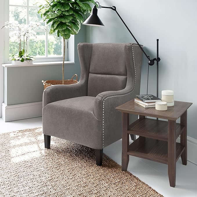 SIMPLIHOME Acadian SOLID WOOD 19 inch Wide Square Transitional End Table in - Image 2
