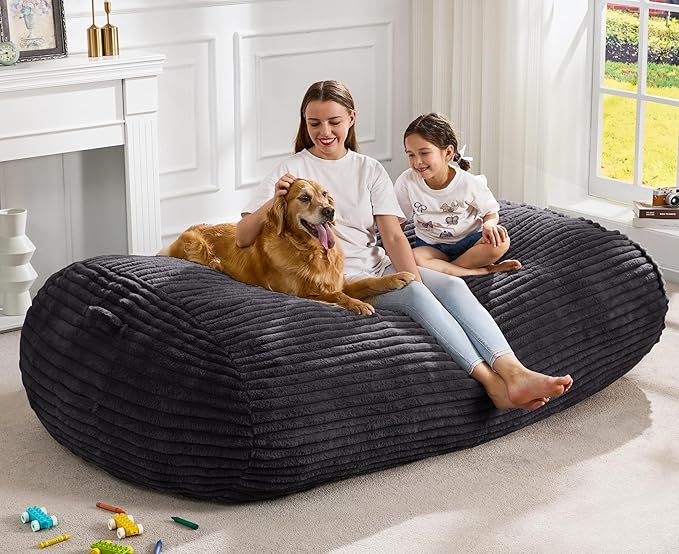 Hobestluk 6FT Bean Bag Chairs Adult Bean Bag - Image 3