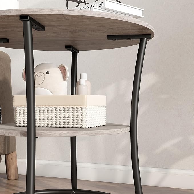 BOFENG Round Coffee Table Side Table, Round End Table - Image 5