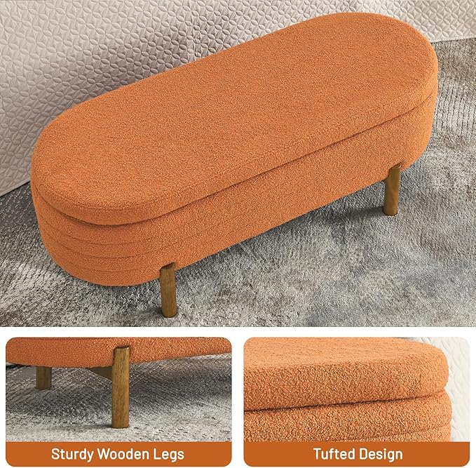 Furniliving 46” Storage Benches, End of Bed Bench - Image 6