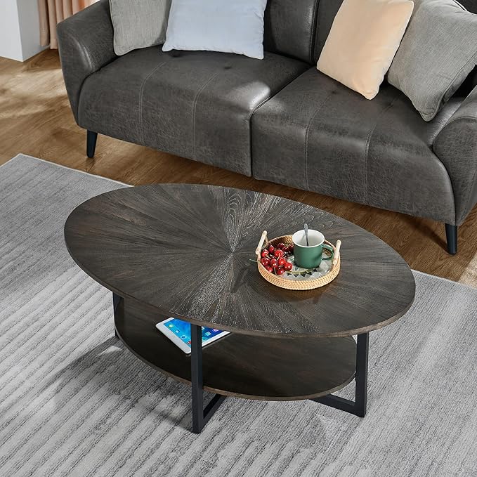 Solid Wood Oval Coffee Table - Image 4