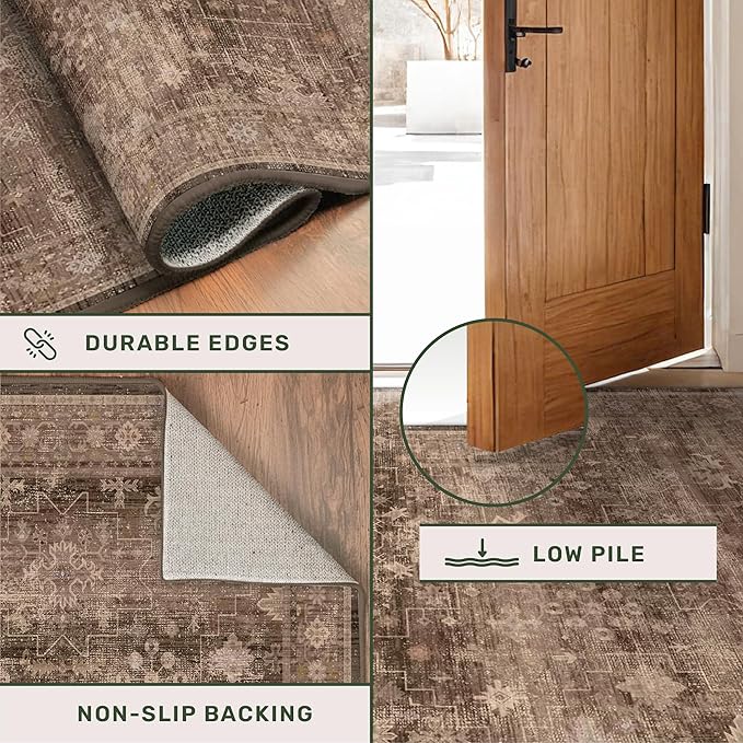 Brown 2x4 Entryway Runner Rugs, Small Runners - Image 5
