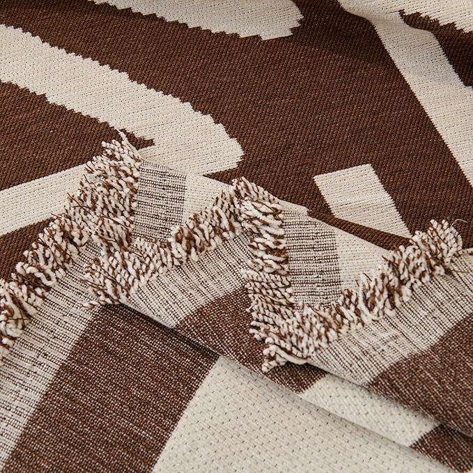 STACYPIK Boho Chocolate Beige Sofa Cover Anti-Slip Reversible Couch Cover - Image 4