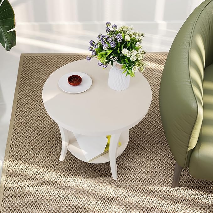 Roundhill Furniture Perth Contemporary Round End Table - Image 3