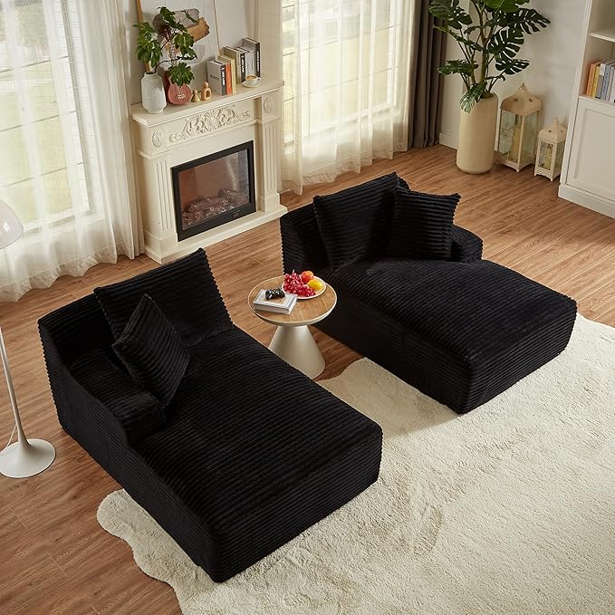 ERYE 79" Oversized Double Chaise Lounge Indoor Sleeper Recliner Sofabed - Image 6