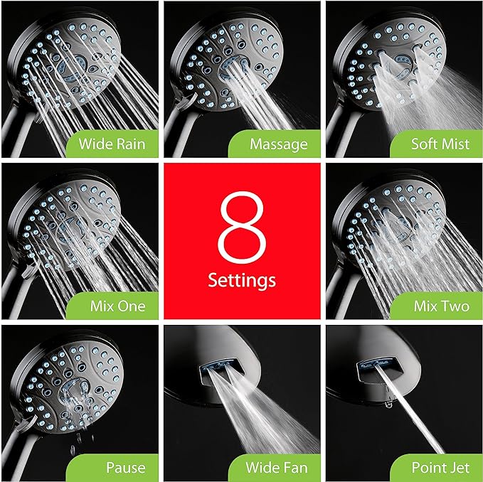 AquaCare High Pressure 8-mode Handheld Shower Head - Image 4