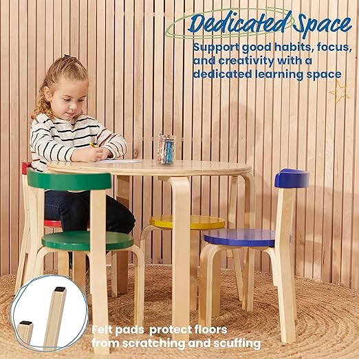 ECR4Kids Bentwood Table and Curved Back Chair Set, Kids Furniture - Image 3