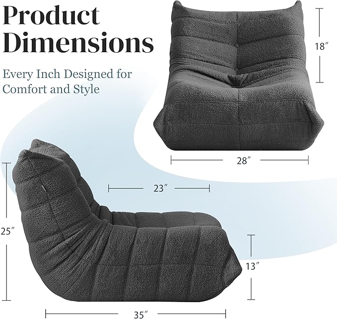 Bean Bag Chair, Fireside Chair Bean Bag Sofa - Image 2