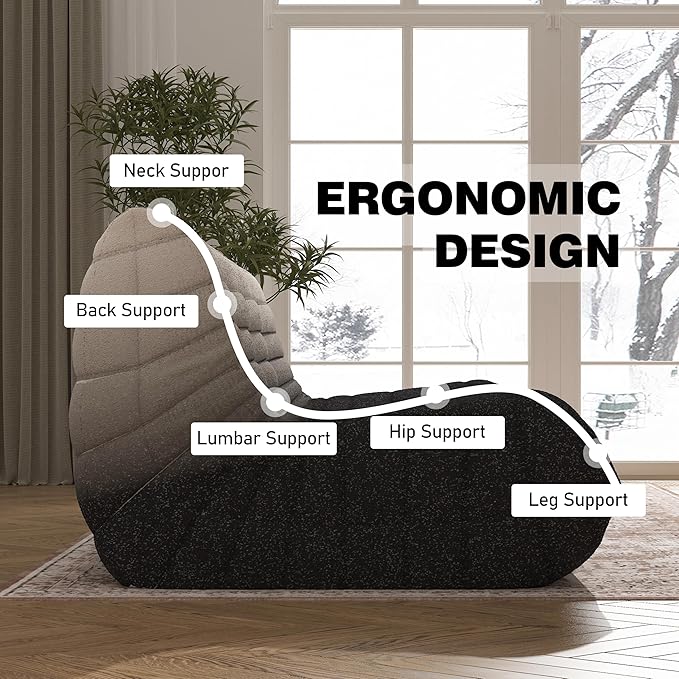 Bean Bag Chair, Oversized Fireside Chair Bean Bag Sofa Large Bean Bag Chair - Image 5