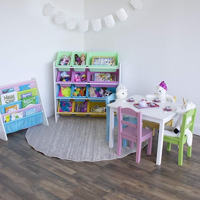 Humble Crew Kids Wooden Table and 4 Chairs Set, and Snack Time - Image 3