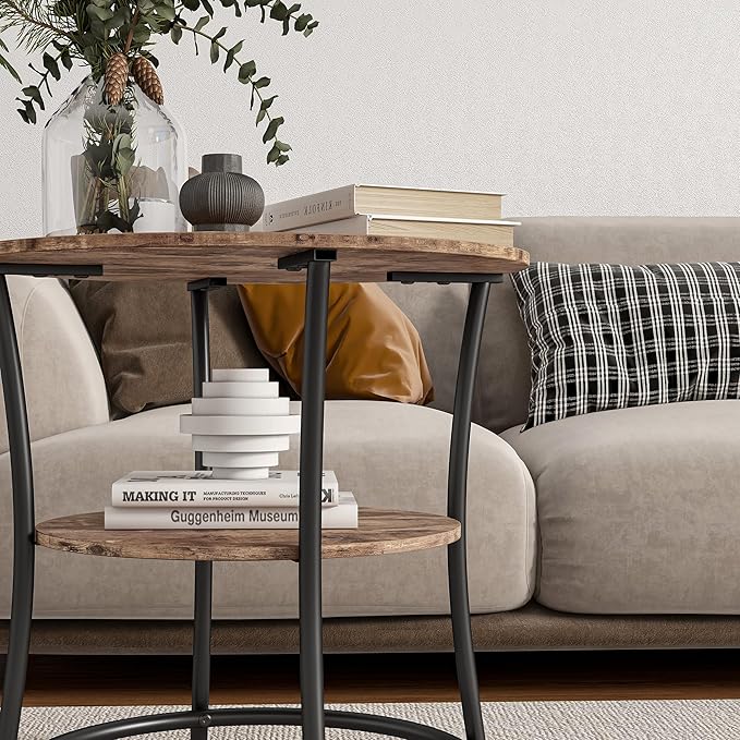 BOFENG Round Coffee Table Side Table, Round End Table - Image 6