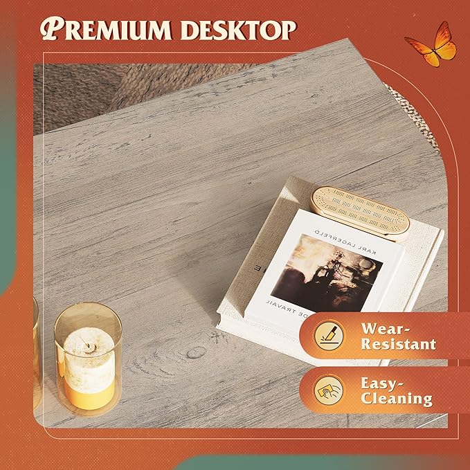 WLIVE Coffee Table, Farmhouse Coffee Table - Image 6
