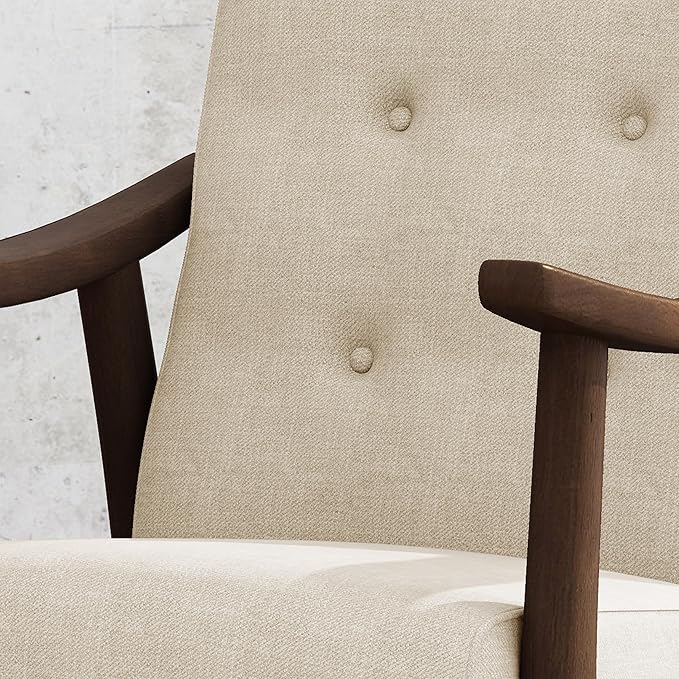 Ball & Cast Accent Chair Wide Armrest Mid-Century Lounge Living Room Chairs - Image 6