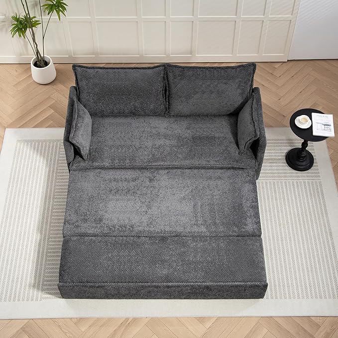 Furnimart 59.5" Queen Size Pull Out Sofa Bed, 3 in 1 Convertible Sleeper Bed - Image 8