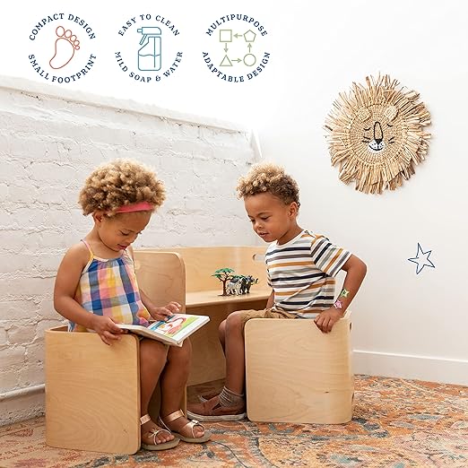 ECR4Kids Bentwood Multipurpose Table and Chair Set, Kids Furniture - Image 4