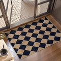 Lahome Checkered Easy Jute Kitchen Rug, 2x3 Indoor Door Mat Small Neutral Area by Lahome