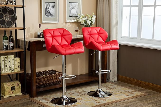 Roundhill Furniture Glasgow Contemporary Tufted Adjustable Height Hydraulic Red - Image 6