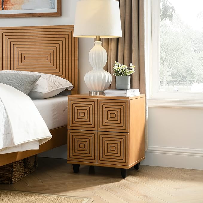 MUSEHOMEINC Wood Nightstand by MUSEHOMEINC