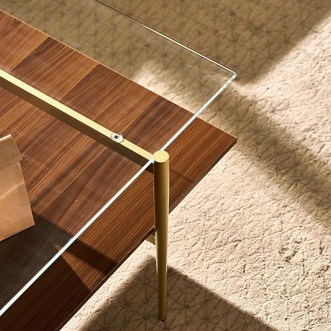 AGV LIGHTING Tadio Large Glass Coffee Table, Mid-Century Modern Coffee Table - Image 6