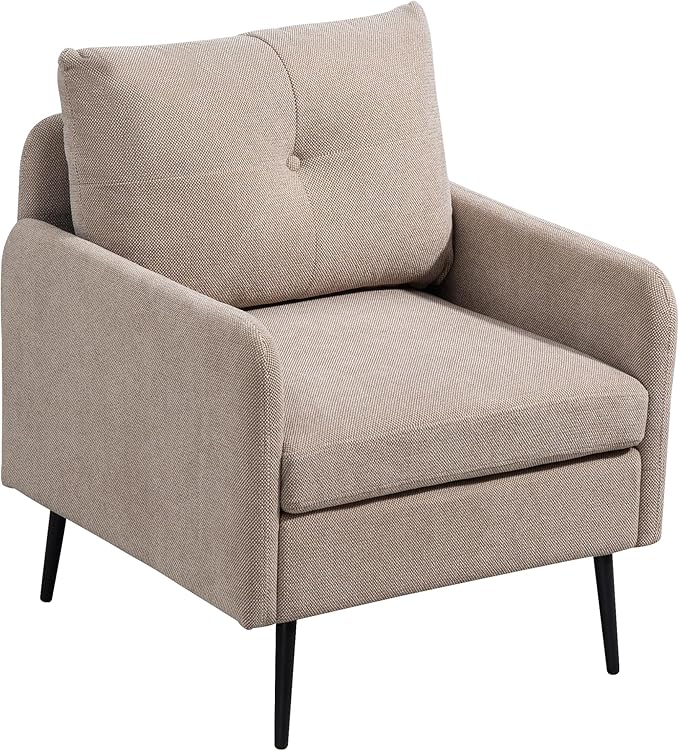Ball & Cast Accent Chair with Metal Black Legs, Comfy Chenille Club Fabric - Image 5