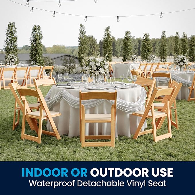 Flash Furniture 2 Pack HERCULES Series Natural Wood Folding Chair - Image 4