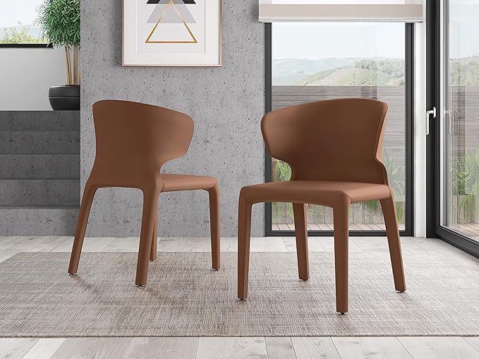 Manhattan Comfort Conrad Mid Century Modern Dining Chairs Woven Tweed - Image 2