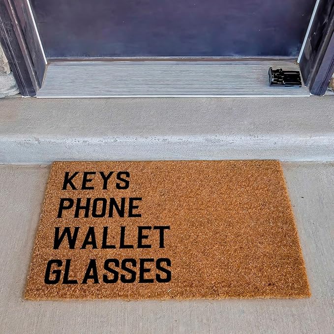 Funny Coir Doormat Keys Phone Wallet Glasses Front Door Mat Entryway Outdoor Mat - Image 3