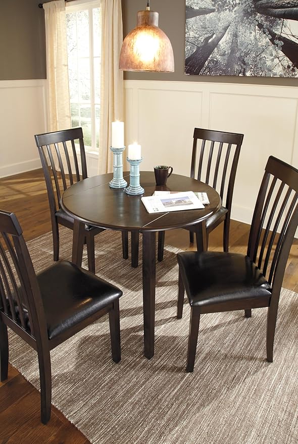 Signature Design by Ashley Hammis Round Dining Room Drop Leaf Table, Dark Brown - Image 11