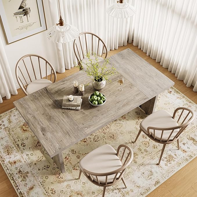 LITTLE TREE 71-Inch Dining Table, Rectangular Wooden Kitchen Table - Image 2