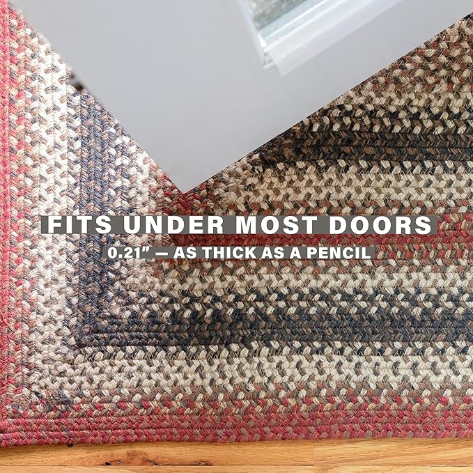 Homespice Chester Red Braided Rugs 27x45 Oval Country Style Rugs - Image 6