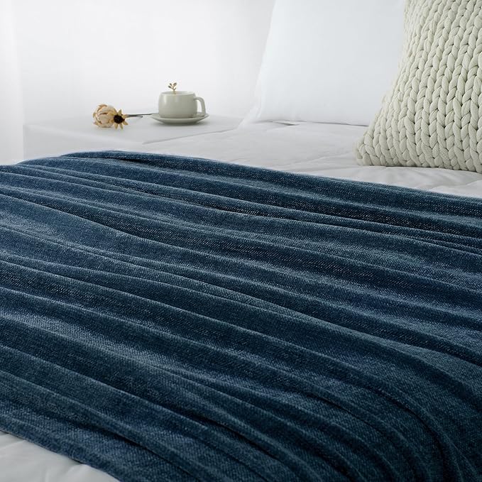 Chenille Throw Blanket for Couch 60"X 80" Twin, Soft Cozy Throws - Image 9