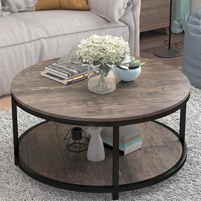 NSdirect Round Coffee Table, 36” Coffee Table by NSdirect