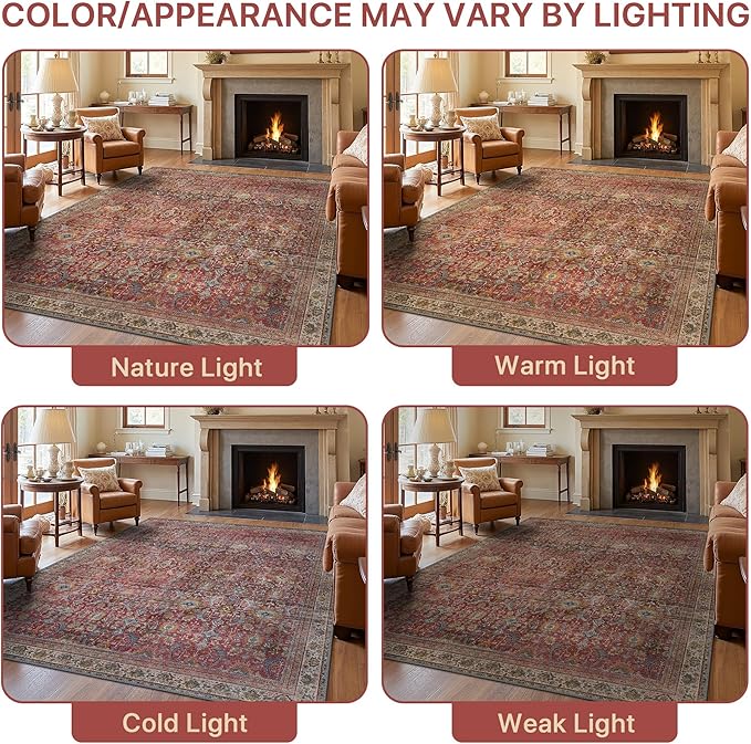 9X12 Area Rugs Machine Washable Rugs - Image 6