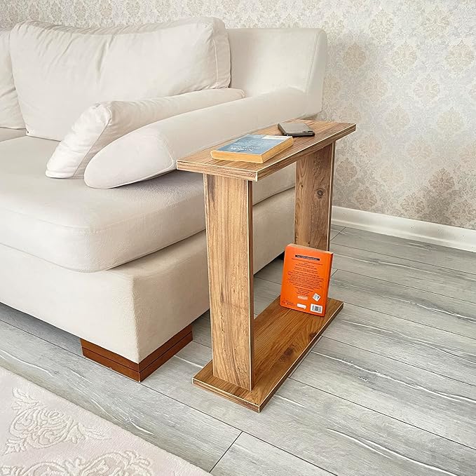Very Narrow Side Table for Living Room, Small Apartment Space Between Chairs - Image 9