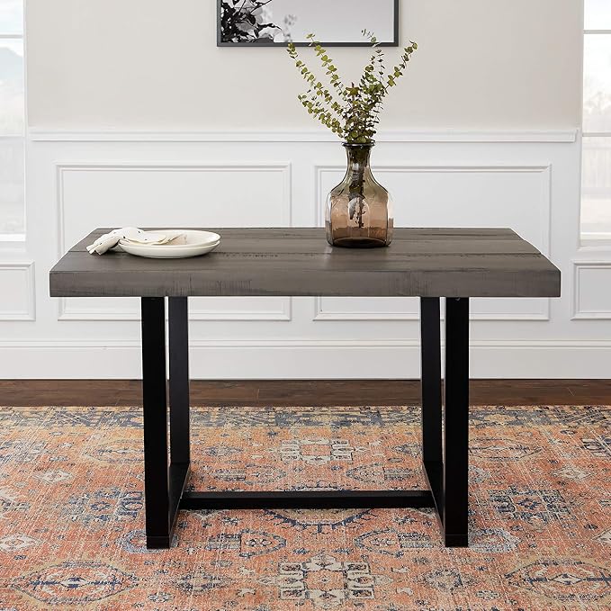 Walker Edison Andre Modern Solid Wood Dining Table, 52 Inch - Image 11