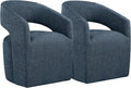 Upholstered Dining Chairs with Casters No Assembly Modern Barrel Armchair with by Kislot
