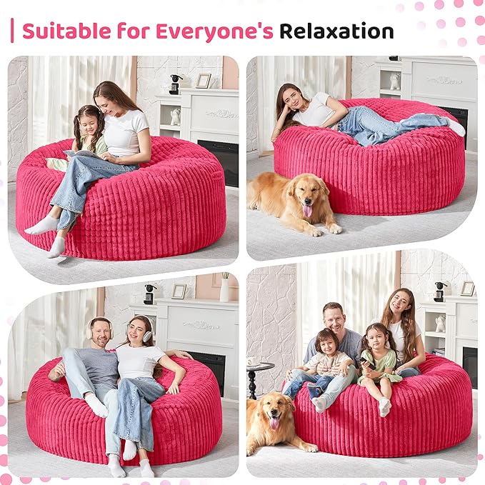 HABUTWAY 4FT Bean Bag Chair, Memory Foam Beanbag Chair - Image 4
