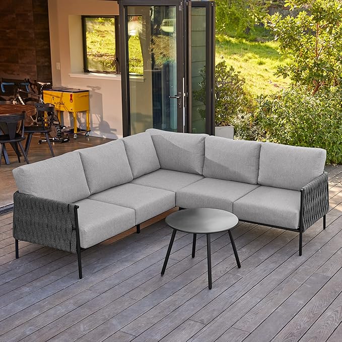 EAST OAK Corner Patio Furniture Set | Life Chatter 5-Seat Outdoor Furniture | by EASTOAK