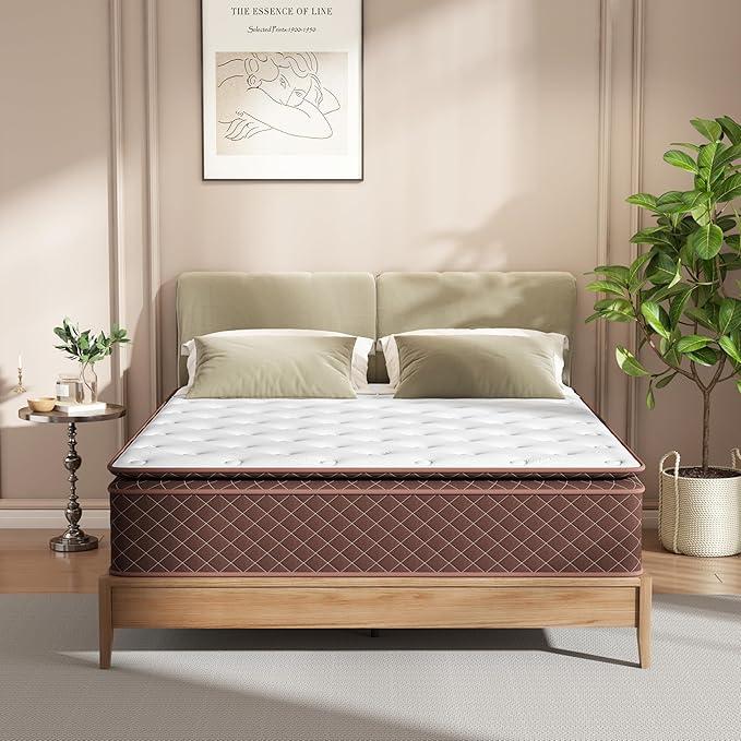 Queen Mattress, 14 Inch Pillow Top Queen Size Mattress – Plush Comfort - Image 2