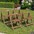 Wood Folding Chairs Set of 4, Indoor Outdoor Wooden Foldable Dining Chairs by VisittheKungFuWood