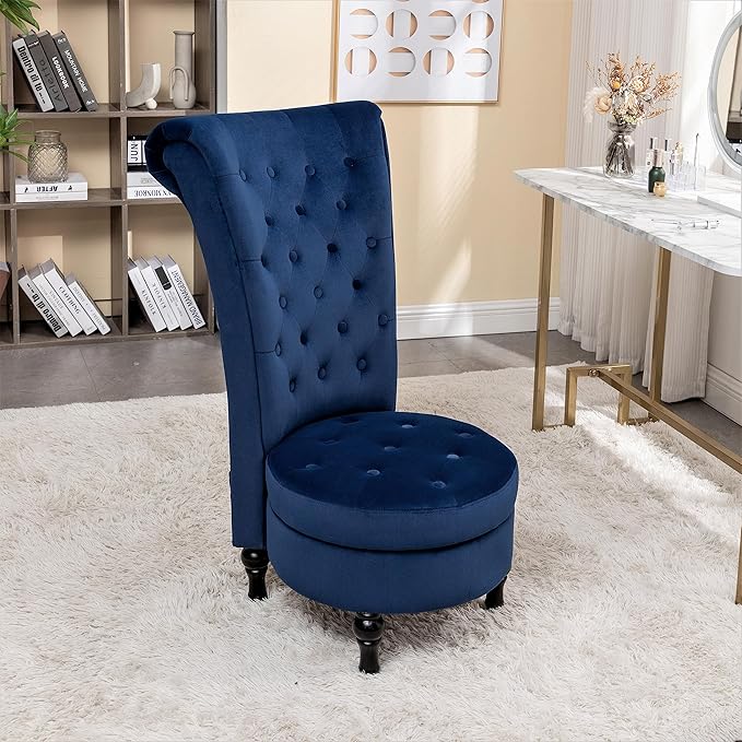 Container Furniture Direct Royal High-Back Velvet Accent Chair - Image 2