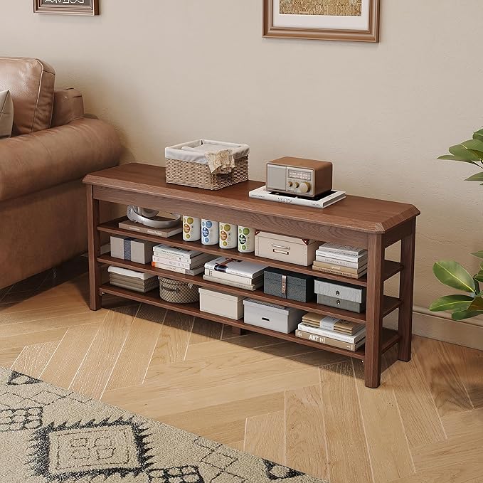 Shoe Rack for Front Door Entrance, Solid Wood Shoe Bench for Closet, Holds Up - Image 8