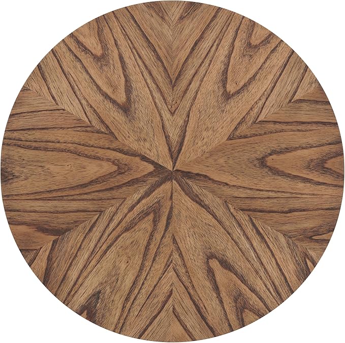 Martin Svensson Home Round Wood Nutmeg Brown Living Room End Side Accent Table - Image 3