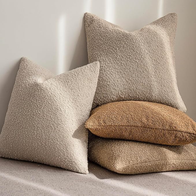 Foindtower Set of 2, Decorative Textured Boucle Throw Pillow Covers Accent - Image 6
