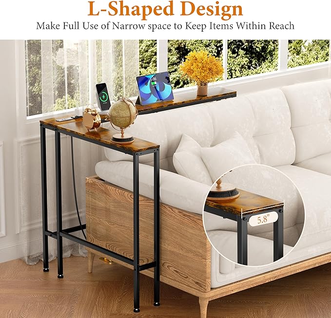 GRLEAF L Shaped Narrow Console Table - Image 4