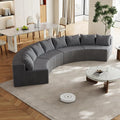 KEIKI Corduroy Curved Sectional Sofa, 4 Seater Symmetrical Modular Semi by Unknown