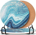 3-Pcs 7'' Ceramic Marble Style Trivet by Furwarmy